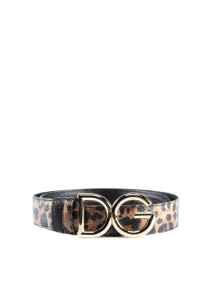 DOLCE & GABBANA: cinture - Cintura in pelle leopardata