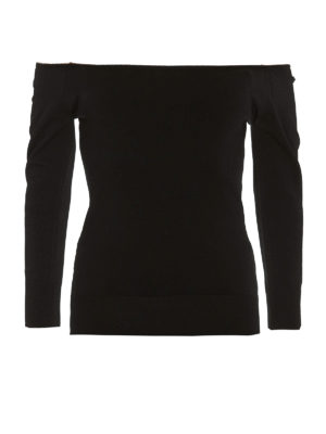 DOLCE & GABBANA: Escotes barcos - Suéter Con Escote Barco - Negro