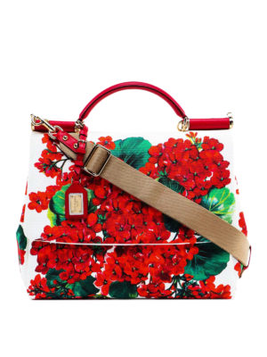 DOLCE & GABBANA: bauletti - Borsa Sicily Soft grande con stampa Portofino