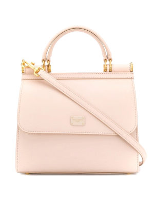 DOLCE & GABBANA: bauletti - Borsa Sicily 58 piccola in pelle rosa