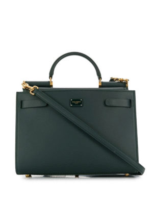 DOLCE & GABBANA: bowling bags - Sicily 62 green bowling bag