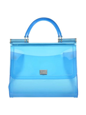 DOLCE & GABBANA: bauletti - Borsa Sicily L in gomma semi trasparente