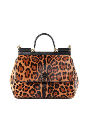 DOLCE & GABBANA: bauletti - Borsa Sicily media in cavallino Leo