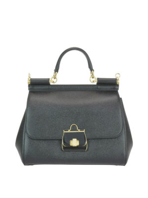 DOLCE & GABBANA: bowling bags - Sicily medium dauphine leather bag