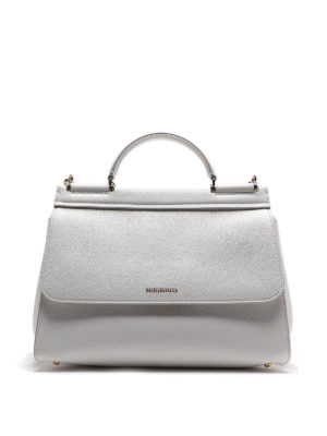 DOLCE & GABBANA: bowling bags - Sicily Soft medium white bag