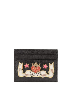 DOLCE & GABBANA: custodie e cover - Portacarte Love in pelle Dauphine