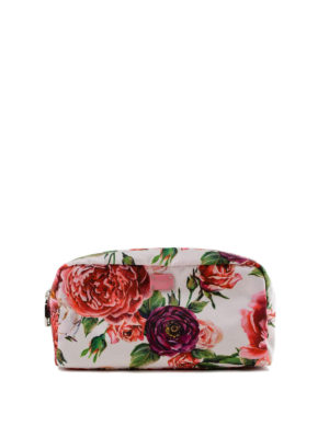DOLCE & GABBANA: custodie e cover - Beauty case in nylon stampa peonie