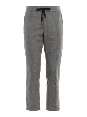 DOLCE & GABBANA: pantaloni casual - Pantaloni in cashmere con motivo mini quadro