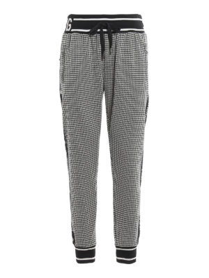 DOLCE & GABBANA: casual trousers - Houndstooth joggers style trousers