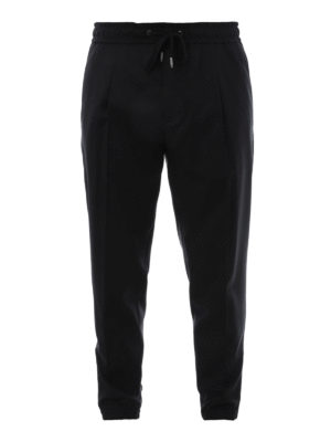 DOLCE & GABBANA: pantaloni casual - Pantaloni in fresco lana stile jogging