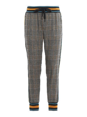DOLCE & GABBANA: casual trousers - Prince of Wales wool blend trousers