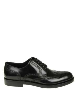 DOLCE & GABBANA: classiche - Stringate Derby in pelle dettagli brogue
