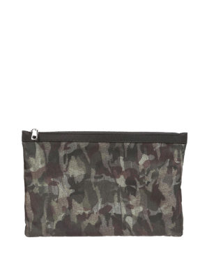 DOLCE & GABBANA: pochette - Pochette in nylon camouflage con logo