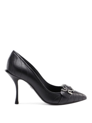 DOLCE & GABBANA: court shoes - Black Devotion matelassé nappa leather pumps