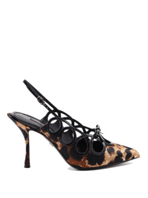 DOLCE & GABBANA: court shoes - Lori Leo print slingback pumps