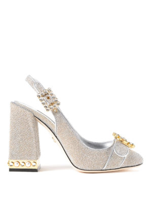DOLCE & GABBANA: scarpe décolleté - Slingback gioiello in soft lurex