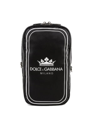 DOLCE & GABBANA: borse a tracolla - Borsa Mediterraneo in nylon con stampa logo