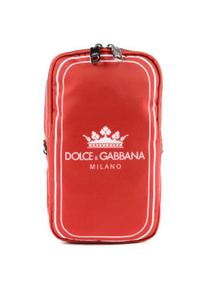 DOLCE & GABBANA: borse a tracolla - Borsa Mediterraneo in nylon con stampa logo