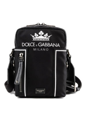 DOLCE & GABBANA: borse a tracolla - Borsa Vulcano con stampa logo