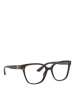DOLCE & GABBANA: Glasses - Gold-tone logo havana cat-eye optical glasses