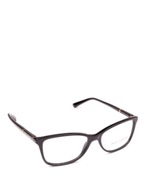 DOLCE & GABBANA: Occhiali - Occhiali da vista neri con logo dorato