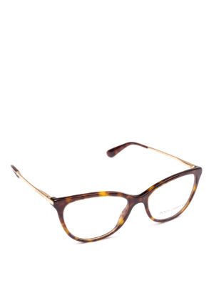 DOLCE & GABBANA: Occhiali - Occhiali da vista a occhi di gatto avana