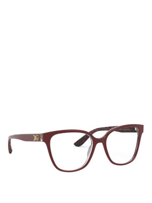 DOLCE & GABBANA: Glasses - Logo eyeglasses with patterned temple insides