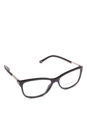 DOLCE & GABBANA: Occhiali - Occhiali da vista neri con placca logo