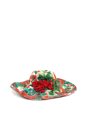 DOLCE & GABBANA: cappelli - Cappello stampa Portofino con ricami