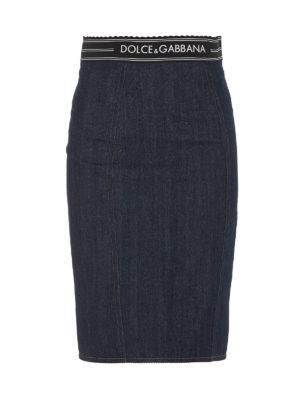 DOLCE & GABBANA: Faldas media pierna y semilargas - Falda Semilarga - Azul