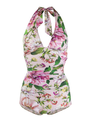 DOLCE & GABBANA: one-piece - Plunging neckline swimsuit