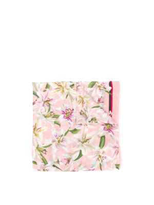 DOLCE & GABBANA: sciarpe e foulard - Sciarpa in misto cashmere stampa Lilium