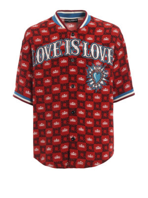 DOLCE & GABBANA: camicie - Camicia Love is Love in seta stampata