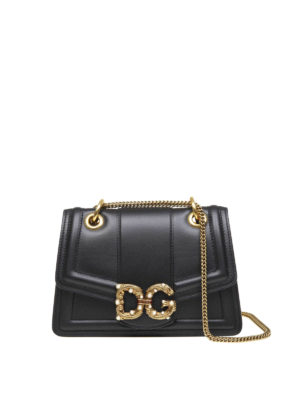DOLCE & GABBANA: borse a spalla - Tracolla DG Amore in vitello