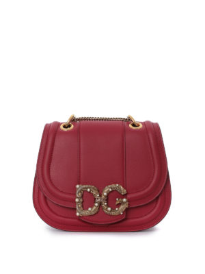 DOLCE & GABBANA: borse a spalla - Borsa a spalla DG Amore in pelle rossa