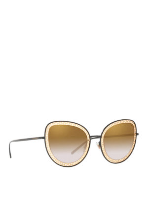 DOLCE & GABBANA: occhiali da sole - Occhiali da sole con montatura decorata