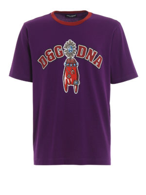 DOLCE & GABBANA: t-shirt - T-shirt con stampa DG DNA