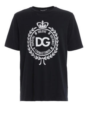 DOLCE & GABBANA: t-shirt - T-shirt blu DG Millennials