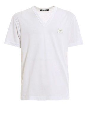 DOLCE & GABBANA: t-shirts - Logo plaque T-shirt