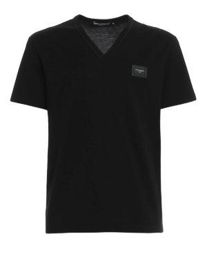 DOLCE & GABBANA: t-shirts - Logo plaque T-shirt