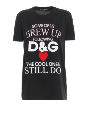 DOLCE & GABBANA: t-shirt - T-shirt in cotone con patch logo