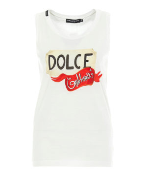 DOLCE & GABBANA: Tops y camisetas sin mangas - Top - Blanco