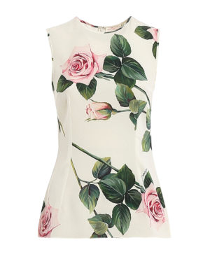 DOLCE & GABBANA: Tops y camisetas sin mangas - Top - Tropical Rose
