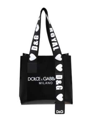 DOLCE & GABBANA: shopper - Shoppeer Street in pvc nero con logo
