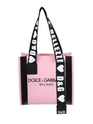 DOLCE & GABBANA: shopper - Shoppeer Street in pvc rosa con logo