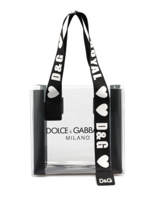 DOLCE & GABBANA: shopper - Shopper Street in pvc trasparente con logo