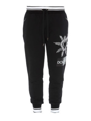 DOLCE & GABBANA: pantaloni sport - Joggers con stampa logo