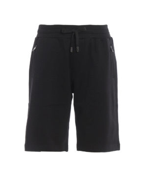 DOLCE & GABBANA: tracksuit bottoms - Satin logo patch short track pants