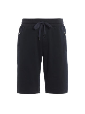 DOLCE & GABBANA: tracksuit bottoms - Satin logo patch short track pants