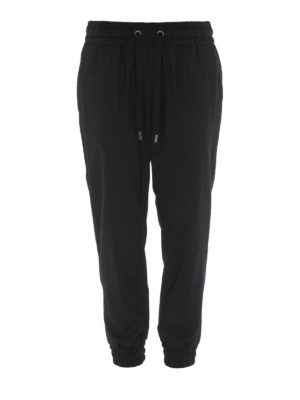 DOLCE & GABBANA: pantaloni sport - Joggers in misto lana e seta
